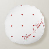 ハートパーソナライズされた枕 ラウンドクッション (正面)