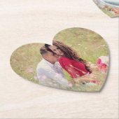 ハートパーソナライズされた紙コースター ペーパーコースター (アングル)