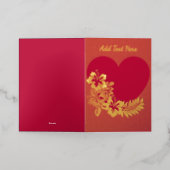 ハートパーソナライズされた金箔折りカード 箔シーズンカード (外側レイダウン)