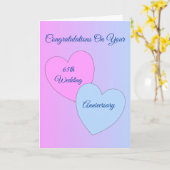 ハートパーソナライズされた65結婚周年 カード (黄色い花)