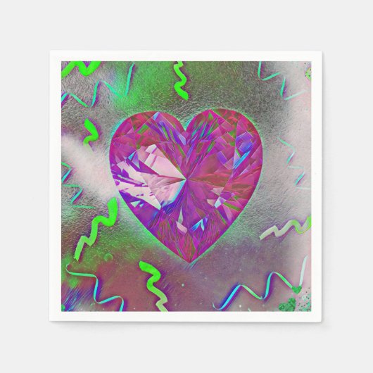 ハートパーティー スタンダードカクテルナプキン (正面)