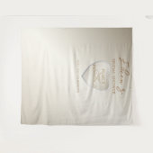 ハートパールスプロセッコブライダルシャワーシック タペストリー (正面(横))