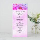 ハートパールピンクフローラ蝶結婚式 プログラム (スタンド正面)