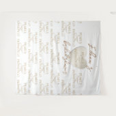 ハートパール&プロセッコブライダルシャワー背景 タペストリー (正面(横))