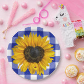 ハートヒマワラディバグ水牛のプレイド ペーパープレート (パーティー)