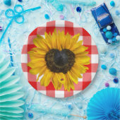 ハートヒマワラディバグ水牛のプレイド ペーパープレート (パーティー)