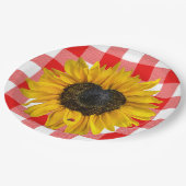 ハートヒマワラディバグ水牛のプレイド ペーパープレート (アングル)