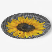 ハートヒマワリとテンジブオンギンガム ペーパープレート (アングル)