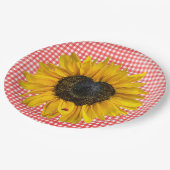 ハートヒマワリとテンジブオンギンガム ペーパープレート (アングル)