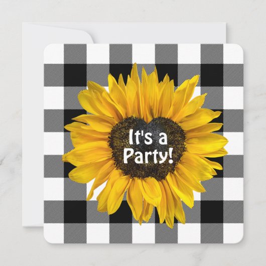 ハートヒマワリの誕生日パーティー 招待状 (正面)