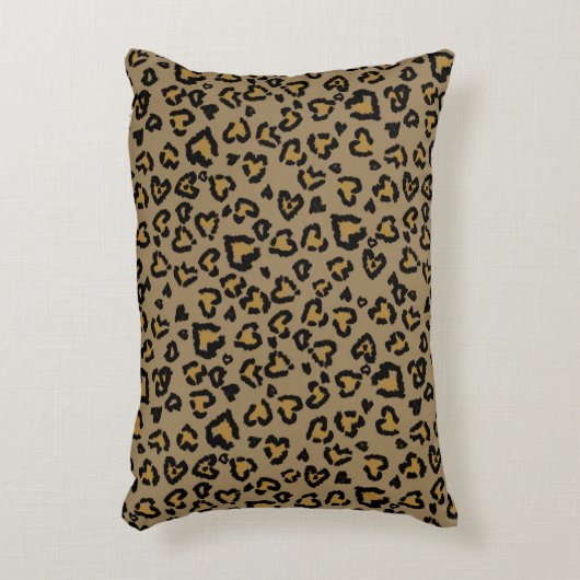 ハートヒョウの模様（天然色） アクセントクッション (正面(垂直))