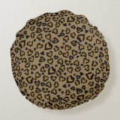ハートヒョウの模様(天然色) ラウンドクッション (裏面)