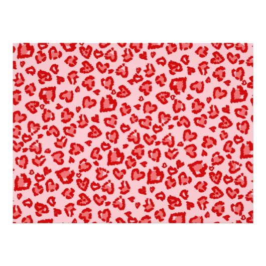 ハートヒョウ柄イン赤オン赤面 フォトプリント            (正面)