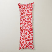 ハートヒョウ柄イン赤オン赤面 ボディピロー (裏面 (縦))