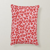 ハートヒョウ柄オン赤面 アクセントクッション (裏面(縦))