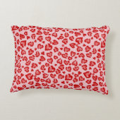 ハートヒョウ柄オン赤面 アクセントクッション (裏面)