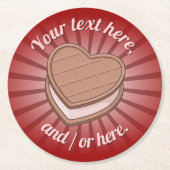 ハートビスケットコースター ラウンドペーパーコースター (正面)