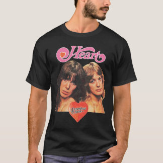 ハートビンテージロックポートレートグラフィック Tシャツ