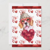 ハートビーグル犬の恋人バレンタインギフト シーズンカード (正面)