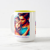 ハートビートを愛する ツートーンマグカップ (正面左)