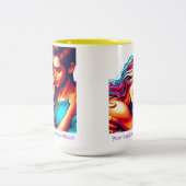 ハートビートを愛する ツートーンマグカップ (中央)