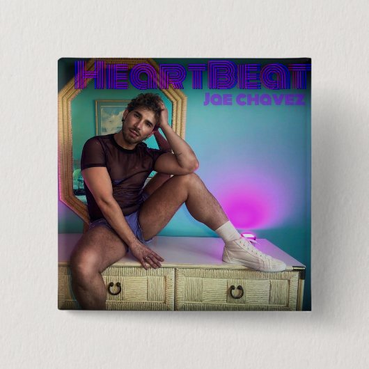 ハートビートカバーのアートピン 缶バッジ (正面)