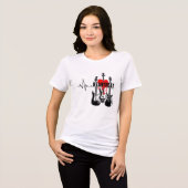 ハートビートギターデザイン トライブレンドＴシャツ (正面全面)