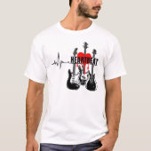 ハートビートギターデザイン Tシャツ (正面)