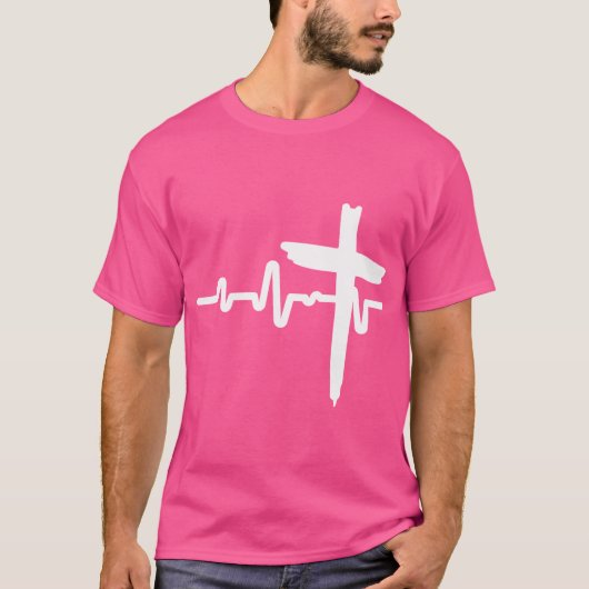 ハートビートクロスイエスキリスト Tシャツ (正面)