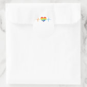 ハートビートゲイLGBTQハートビートラブルプライドレズビアン ラウンドシール (バッグ)