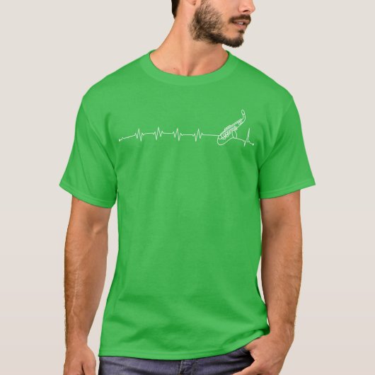 ハートビートサキソフォン音楽の友達 Tシャツ (正面)