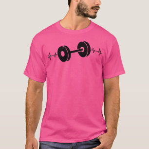 ハートビートダンベルトレーニングジムエクササイズウエイトリフ Tシャツ