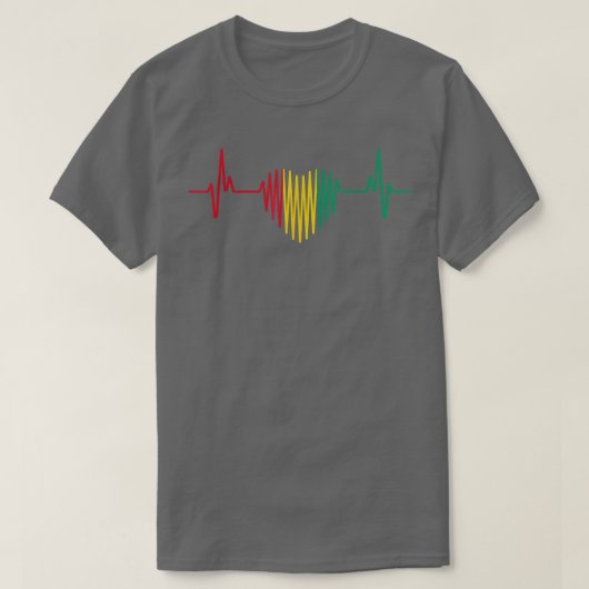ハートビートデザインギニア国旗 Tシャツ (デザイン正面)