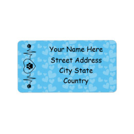 ハートビートドッグとハートのパーソナライズ ラベル