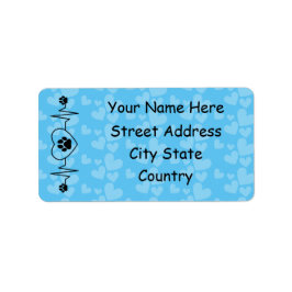 ハートビートドッグとハートのパーソナライズ ラベル