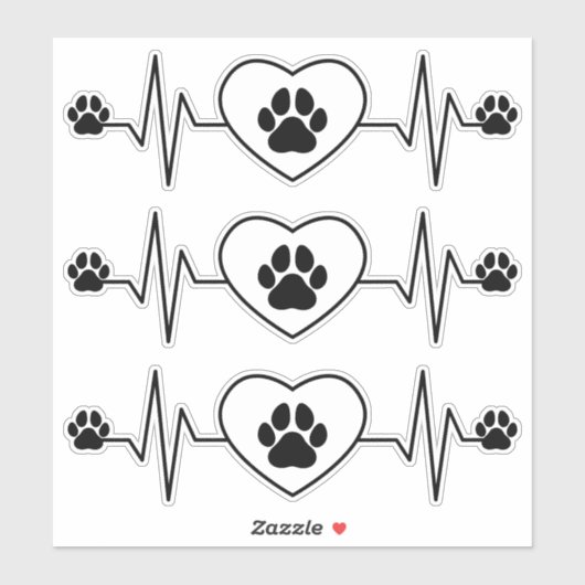 ハートビートドッグとハートの貼り付けとシール シール (シート)