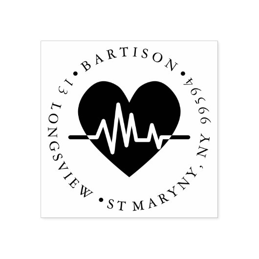 ハートビートナースラウンド差出人住所 ラバースタンプ (インプリント)