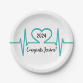 ハートビートナース医療の卒業 ペーパープレート (正面)