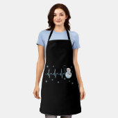 ハートビートナース雪だるまクリスマス エプロン (着用した状態)