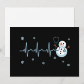 ハートビートナース雪だるまクリスマス シーズンカード (正面/裏面)