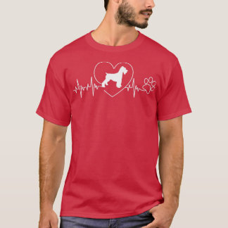 ハートビートハートミニチュアシュナウザー犬のオーナーポー Tシャツ