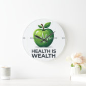 ハートビートパルスと健康は富　アップル ラージ壁時計 (ホーム)