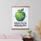 ハートビートパルスと健康は富　健康的なライフスタイルを促進する 吊り下げ型タペストリー (寝室)