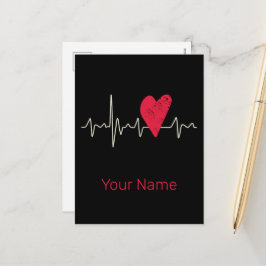 ハートビートパルスハートバレンタインデーまたは母 シーズンポストカード
