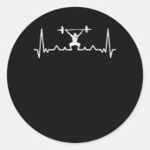 ハートビートパワーリフティングことわざギフトレトロ ラウンドシール (正面)