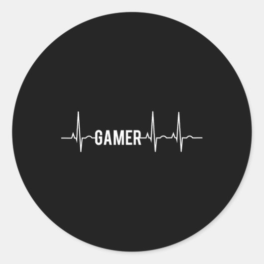 ハートビートビデオゲーム愛好家 ラウンドシール (正面)