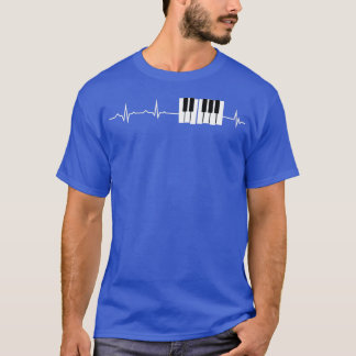 ハートビートピアノキーボードピアノグランドピアニスト Tシャツ