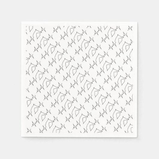 ハートビートホース スタンダードカクテルナプキン (正面)