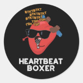 ハートビートボクおもしろいサーミュージックハートプンダークBG ラウンドシール (正面)