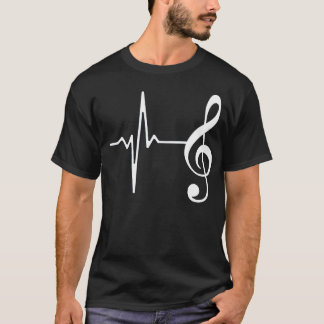 ハートビートミュージッククレフ、 音符記号 Tシャツ